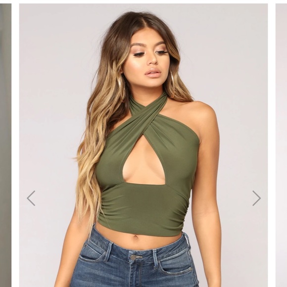 Fashion Nova Tops - FashionNova green Don’t Get it Twisted Halter Top